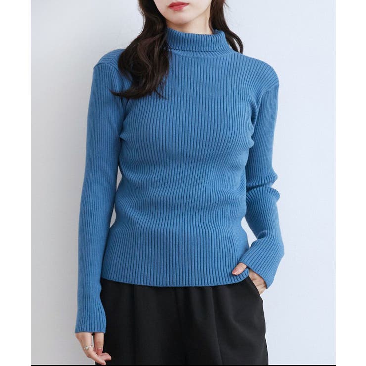 BLU0 | リブタートルニット ■レトロガール■着回し抜群/リブニット/インナー | RETRO GIRL