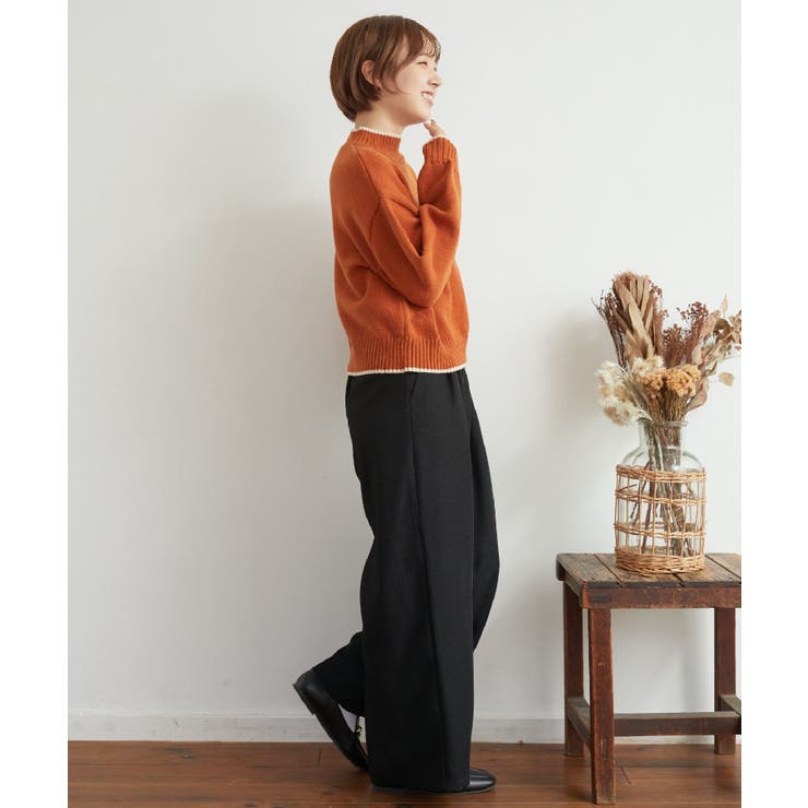 バイカラーニットPO 【レトロガール】ハイネックニットプルオーバー ライン | RETRO GIRL | 詳細画像33 