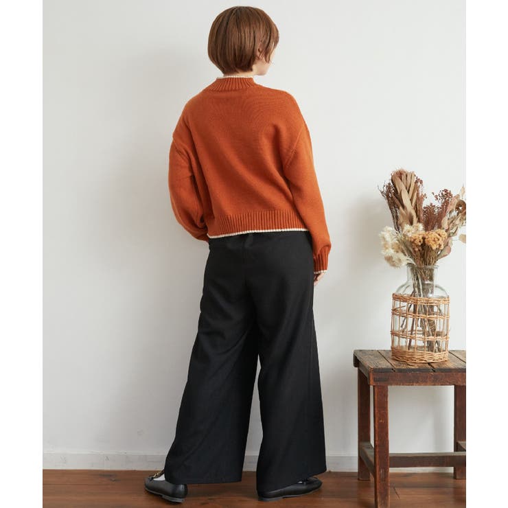 バイカラーニットPO 【レトロガール】ハイネックニットプルオーバー ライン | RETRO GIRL | 詳細画像34 