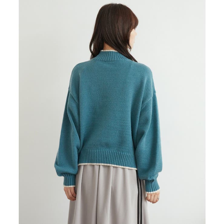 バイカラーニットPO 【レトロガール】ハイネックニットプルオーバー ライン | RETRO GIRL | 詳細画像37 