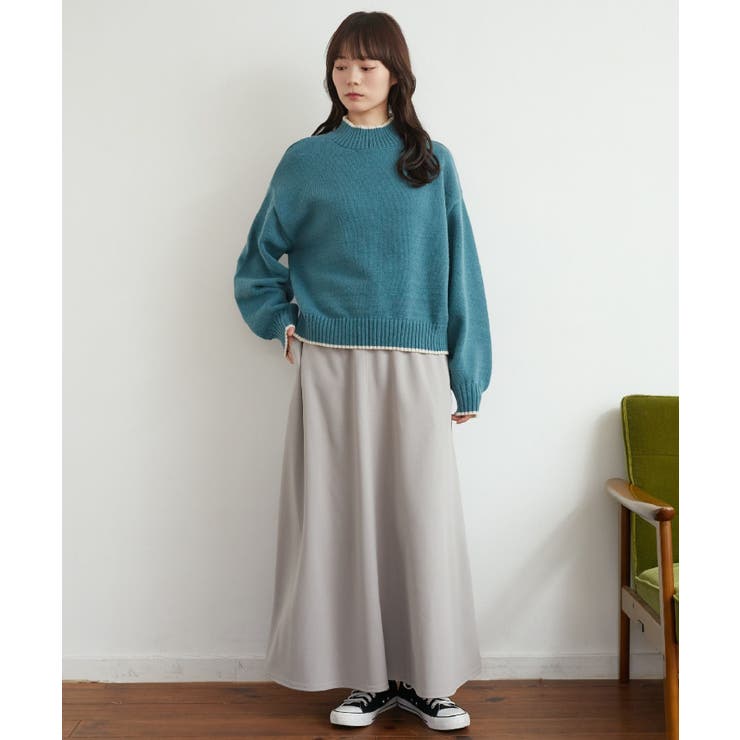 バイカラーニットPO 【レトロガール】ハイネックニットプルオーバー ライン | RETRO GIRL | 詳細画像38 