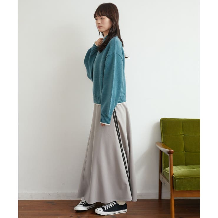 バイカラーニットPO 【レトロガール】ハイネックニットプルオーバー ライン | RETRO GIRL | 詳細画像39 