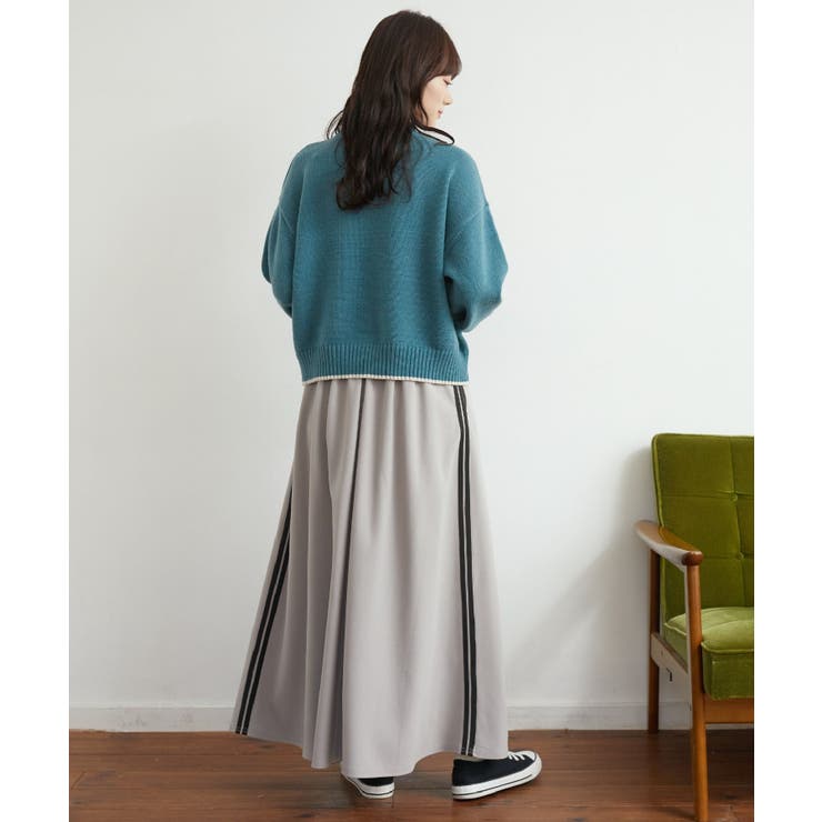 バイカラーニットPO 【レトロガール】ハイネックニットプルオーバー ライン | RETRO GIRL | 詳細画像41 