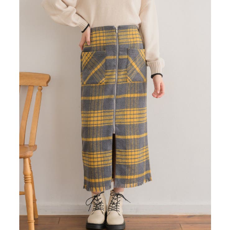 C/GRY | 前ジップナローSK | RETRO GIRL