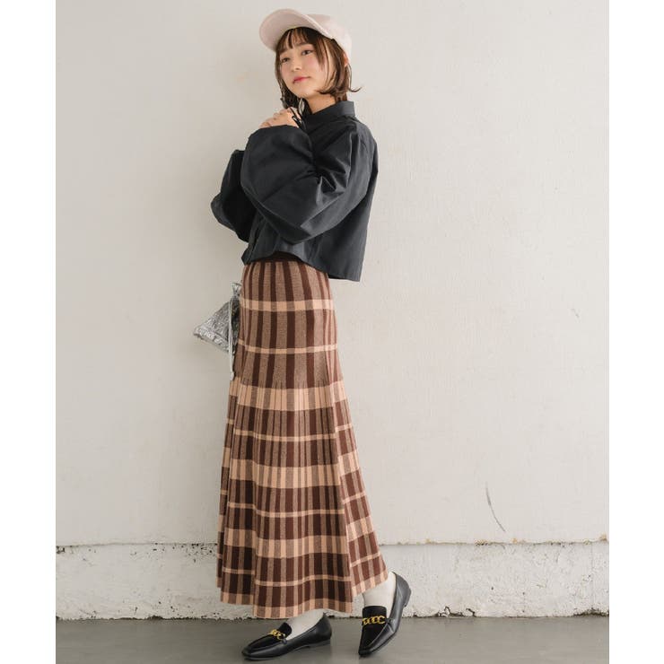 PG ニットチェックスカート チェック柄ニットミニスカート - Arco iris | 60% - アジア