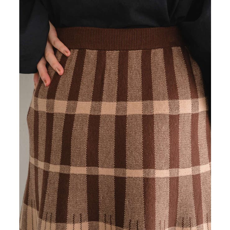チェックニットフレアSK 【レトロガール】ニットプリーツスカート ロングスカート | RETRO GIRL | 詳細画像29 
