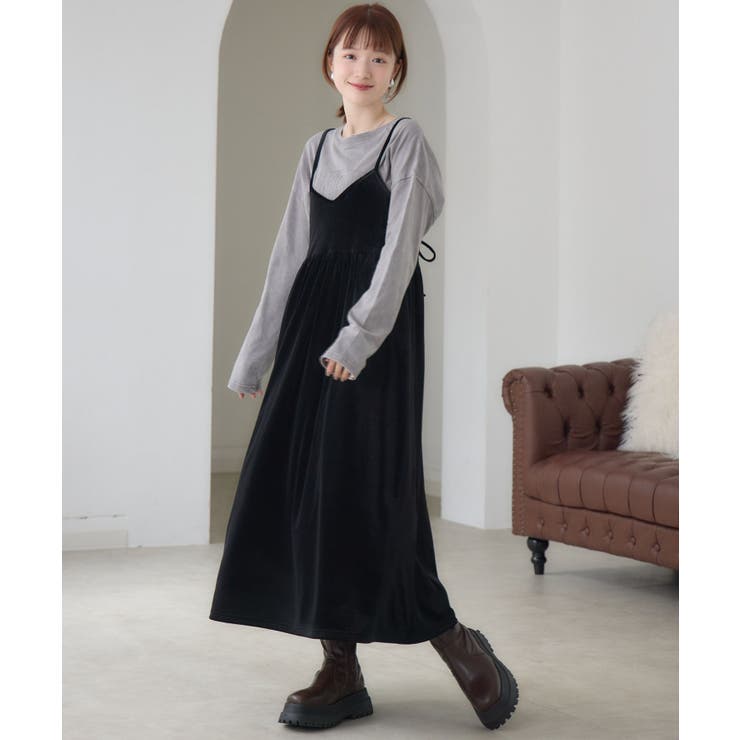 BLK1 | ベロアキャミOP | RETRO GIRL