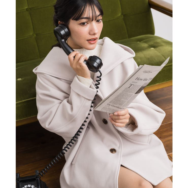 Fウールフードミディコート[品番：RTGW0008577]｜RETRO GIRL（レトロ