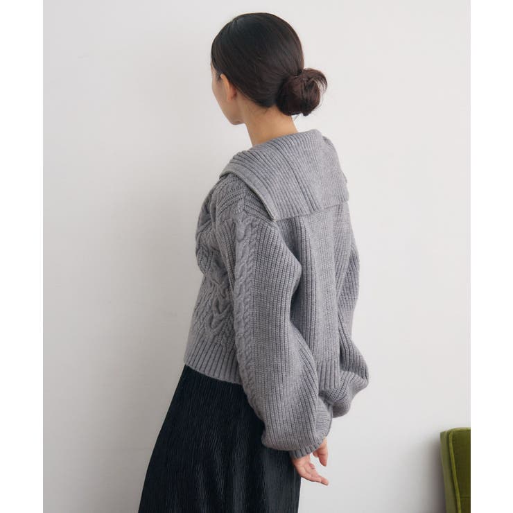 ケーブルZIPカーデ[品番：RTGW0008504]｜RETRO GIRL（レトロガール）の