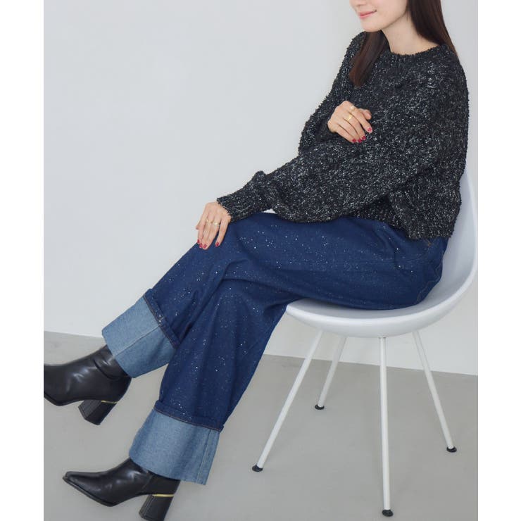 ロールアップラメデニムPT | RETRO GIRL | 詳細画像2 