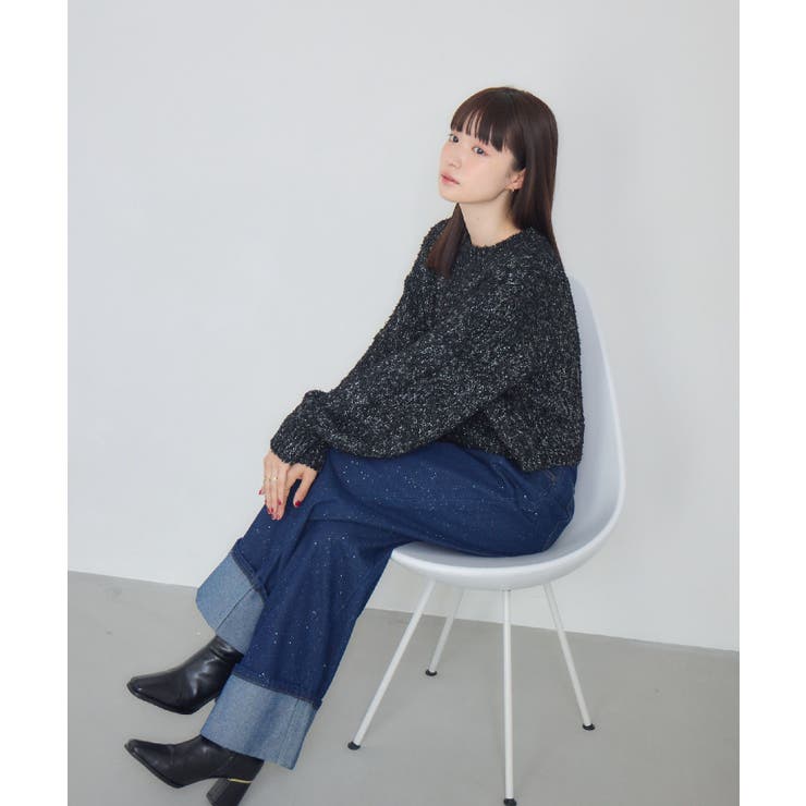 ロールアップラメデニムPT | RETRO GIRL | 詳細画像3 