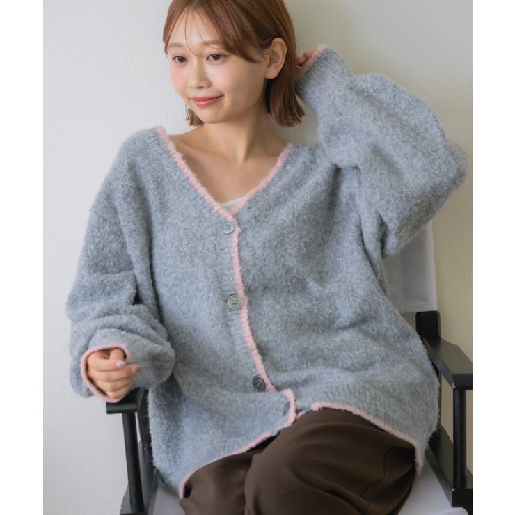 バイカラーBIGカーデ | RETRO GIRL | 詳細画像12 