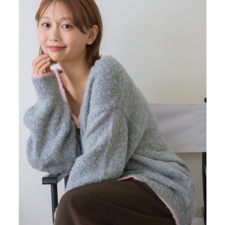 バイカラーBIGカーデ | RETRO GIRL | 詳細画像13 