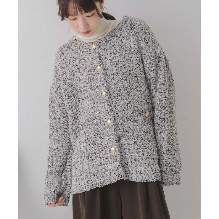 ツイードニットBIGカーデ | RETRO GIRL | 詳細画像1 