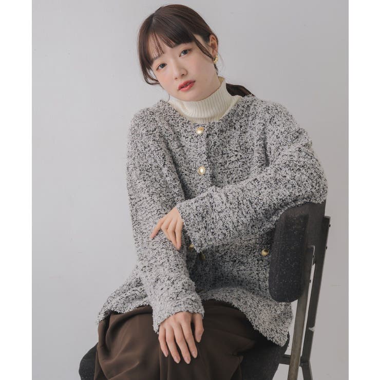 ツイードニットBIGカーデ | RETRO GIRL | 詳細画像3 