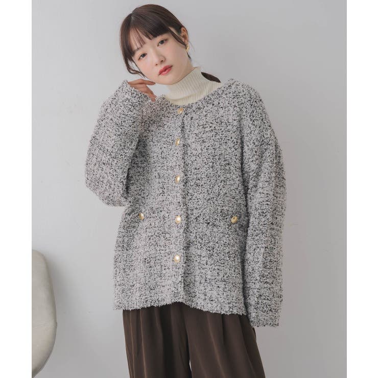 ツイードニットBIGカーデ | RETRO GIRL | 詳細画像8 