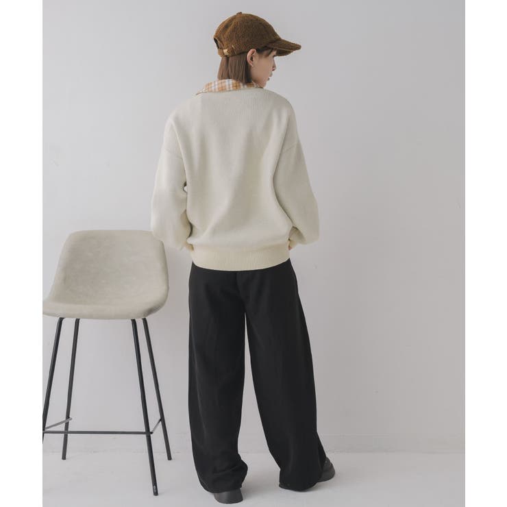 シャツ襟付ロゴニット | RETRO GIRL | 詳細画像12 