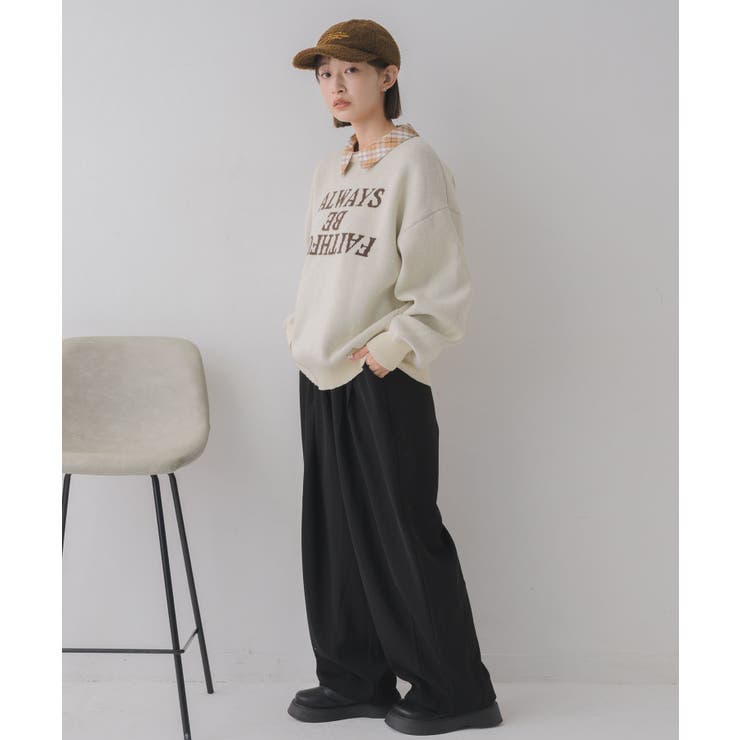 シャツ襟付ロゴニット | RETRO GIRL | 詳細画像13 