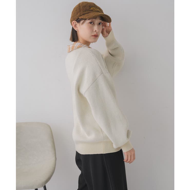 シャツ襟付ロゴニット | RETRO GIRL | 詳細画像15 