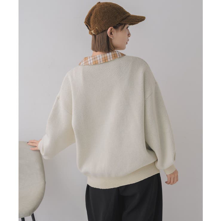 シャツ襟付ロゴニット | RETRO GIRL | 詳細画像16 