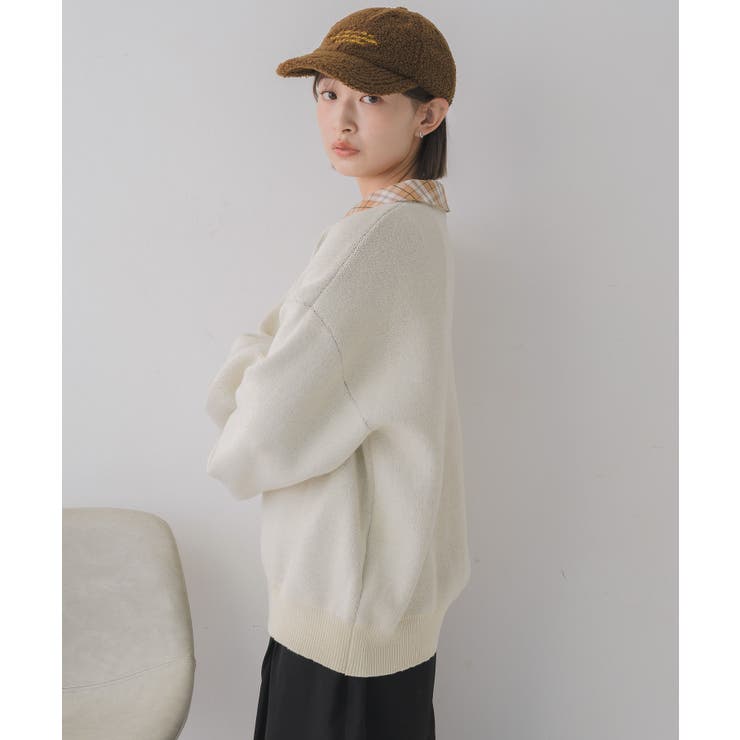 シャツ襟付ロゴニット | RETRO GIRL | 詳細画像17 