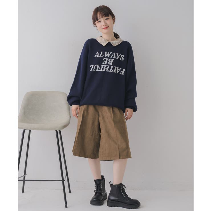 シャツ襟付ロゴニット | RETRO GIRL | 詳細画像2 