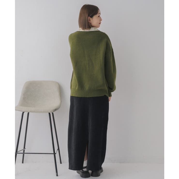 シャツ襟付ロゴニット | RETRO GIRL | 詳細画像20 