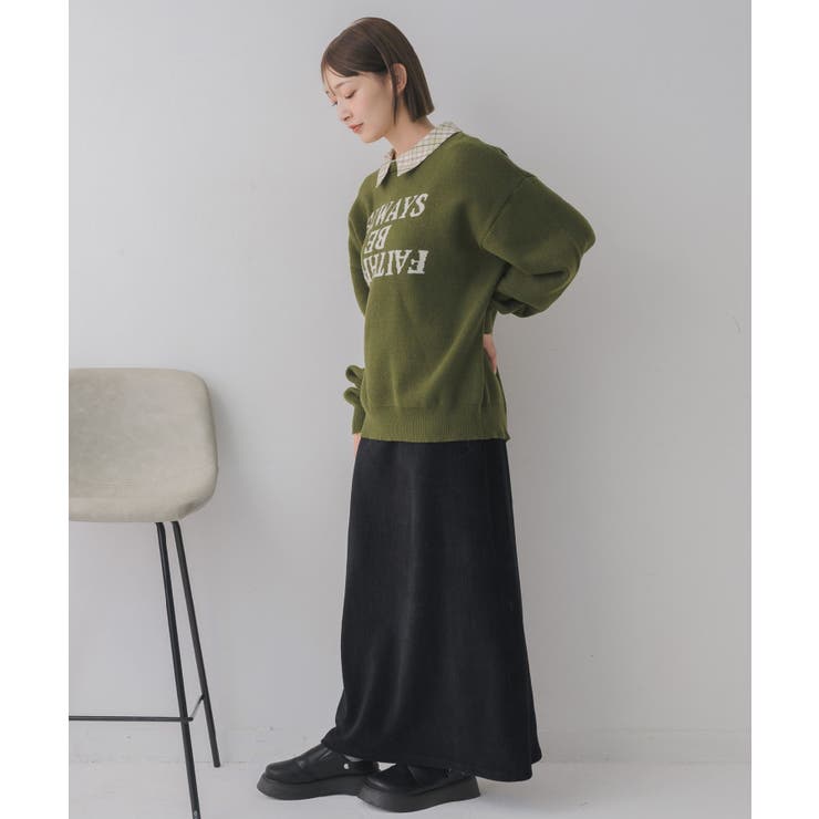 シャツ襟付ロゴニット | RETRO GIRL | 詳細画像21 