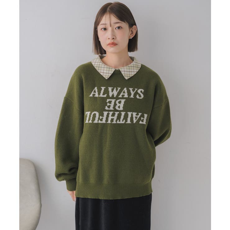 シャツ襟付ロゴニット | RETRO GIRL | 詳細画像22 