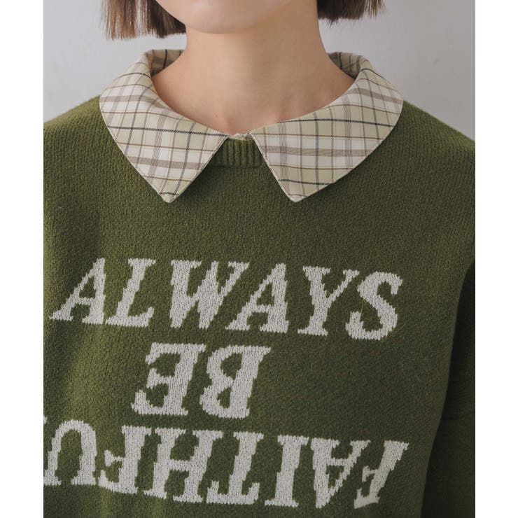 シャツ襟付ロゴニット | RETRO GIRL | 詳細画像26 