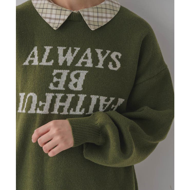 シャツ襟付ロゴニット | RETRO GIRL | 詳細画像29 