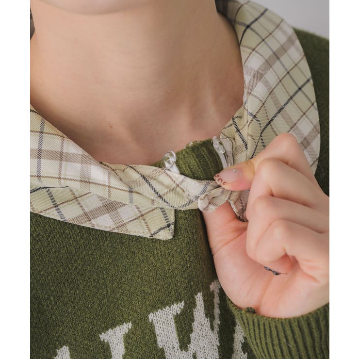 シャツ襟付ロゴニット | RETRO GIRL | 詳細画像31 