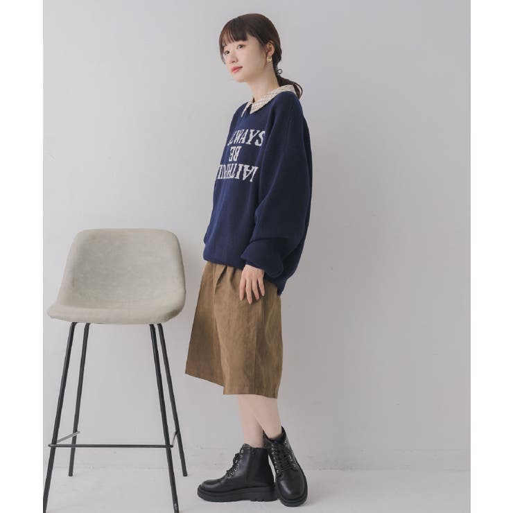 シャツ襟付ロゴニット | RETRO GIRL | 詳細画像5 