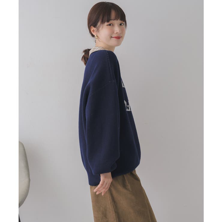 シャツ襟付ロゴニット | RETRO GIRL | 詳細画像7 