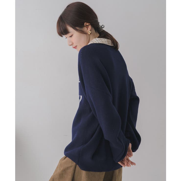 シャツ襟付ロゴニット | RETRO GIRL | 詳細画像9 