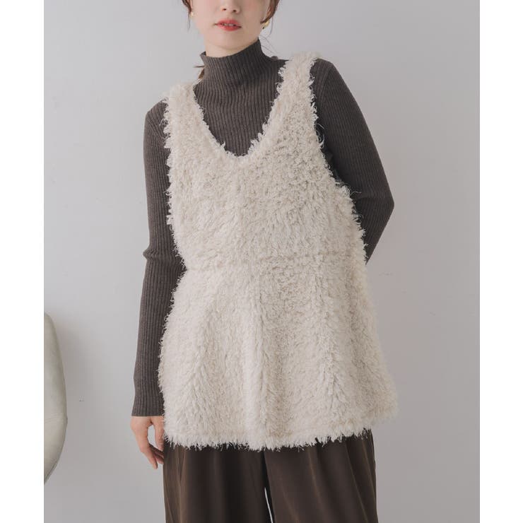 WHT4 | ボアペプラムベスト | RETRO GIRL