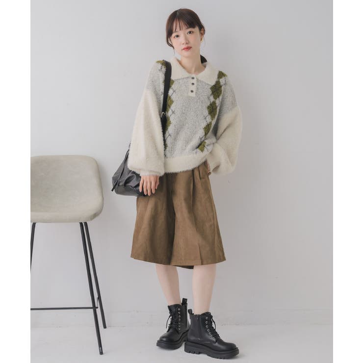 アーガイルポロニット | RETRO GIRL | 詳細画像14 