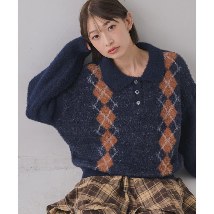 アーガイルポロニット | RETRO GIRL | 詳細画像2 