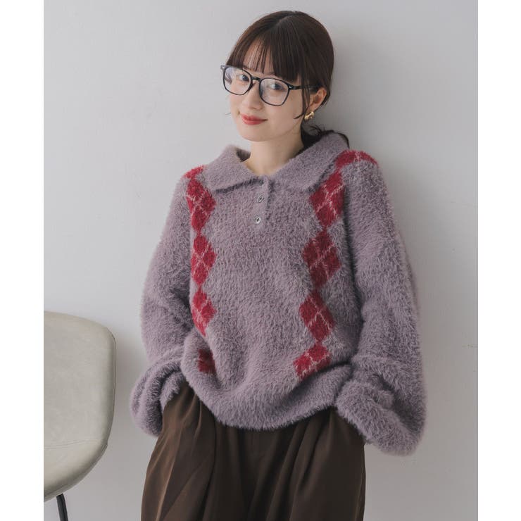 アーガイルポロニット | RETRO GIRL | 詳細画像22 