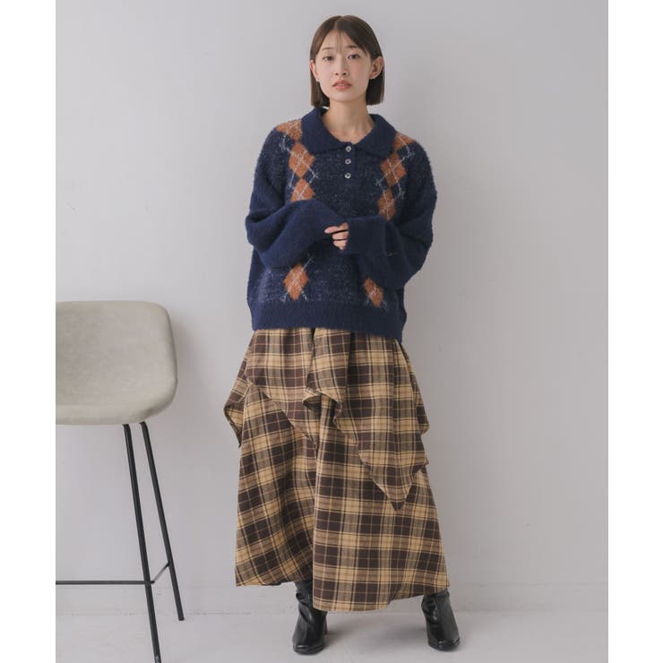 アーガイルポロニット | RETRO GIRL | 詳細画像4 