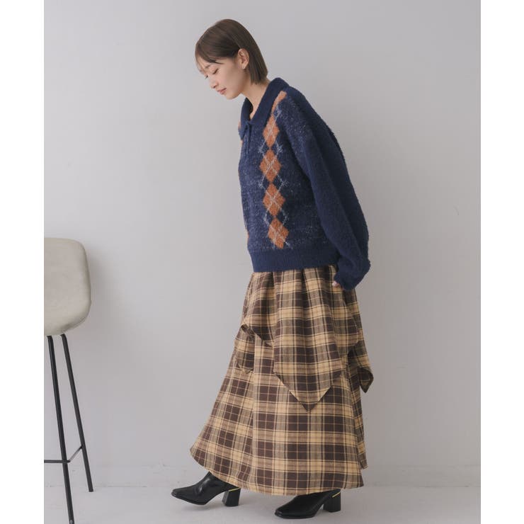 アーガイルポロニット | RETRO GIRL | 詳細画像7 