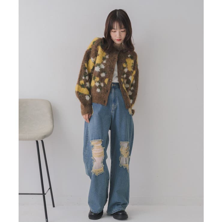 花柄起毛NTカーデ | RETRO GIRL | 詳細画像3 
