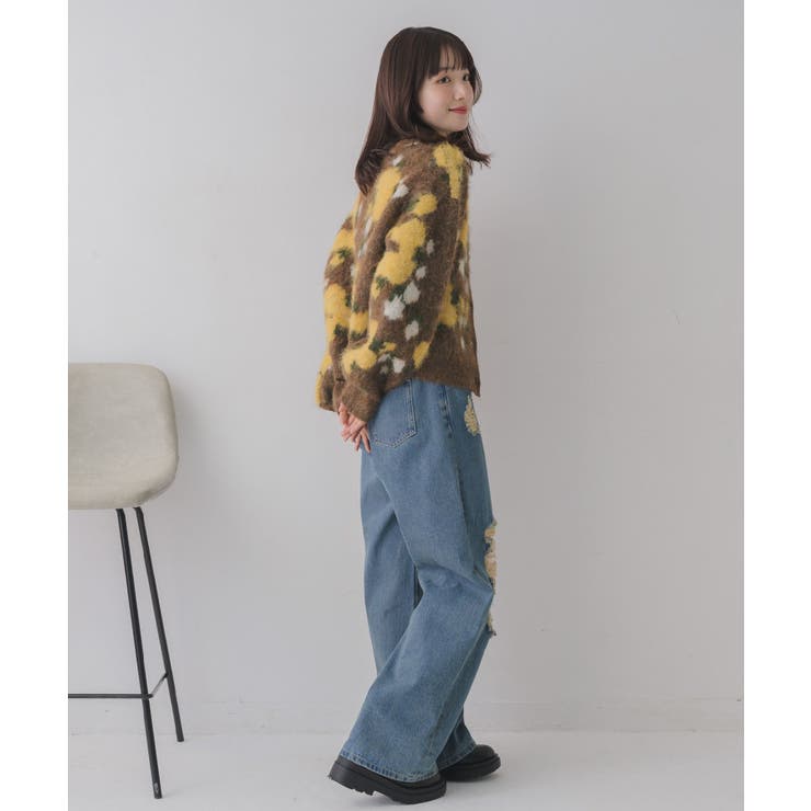 花柄起毛NTカーデ | RETRO GIRL | 詳細画像4 