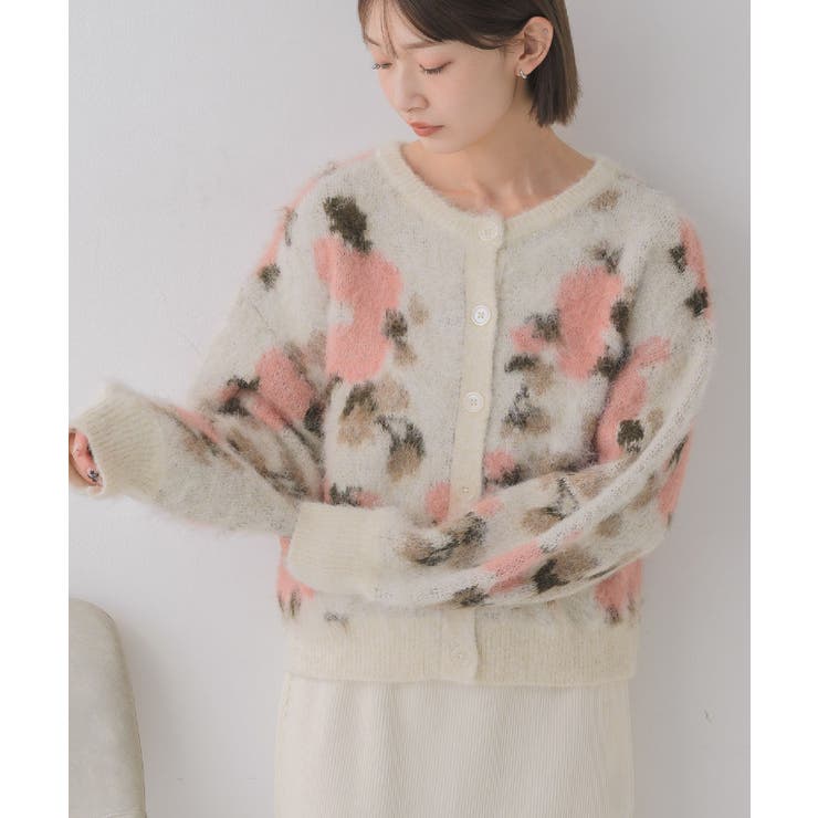 WHT4 | 花柄起毛NTカーデ | RETRO GIRL