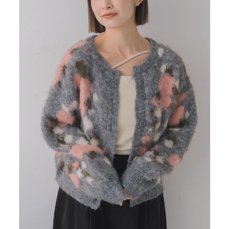 GRY0 | 花柄起毛NTカーデ | RETRO GIRL