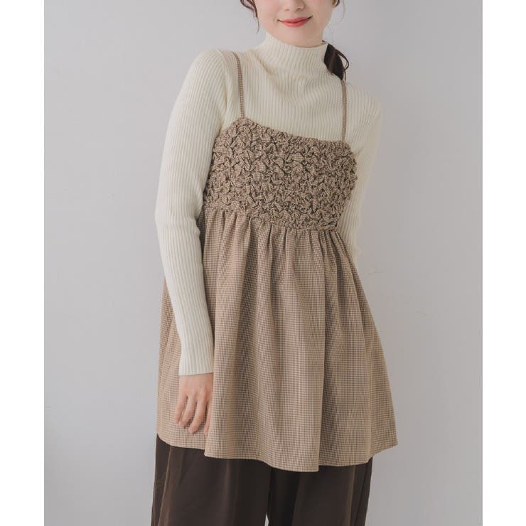 C/BRN | アソートチェックビスチェ | RETRO GIRL