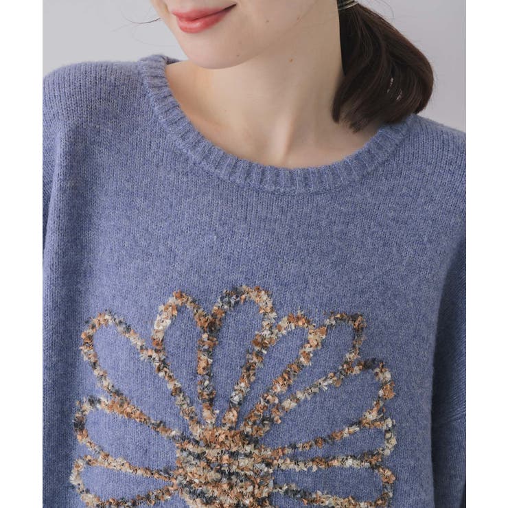 リボンヤーン刺繍ニット | RETRO GIRL | 詳細画像5 