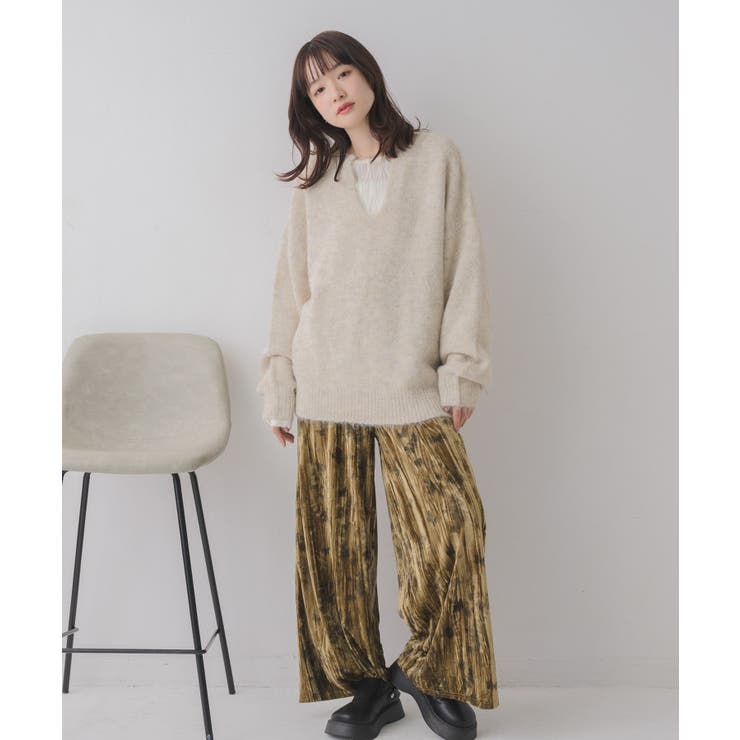 キーネック起毛ニット | RETRO GIRL | 詳細画像12 