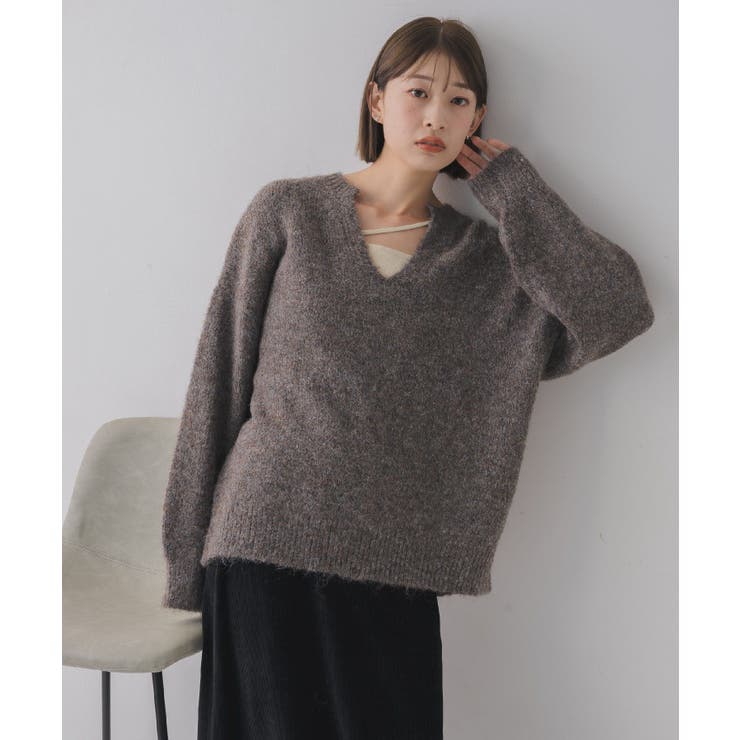 キーネック起毛ニット | RETRO GIRL | 詳細画像3 