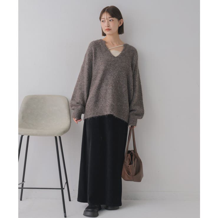 キーネック起毛ニット | RETRO GIRL | 詳細画像4 